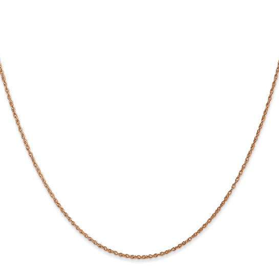 14K Rose Gold 16 inch .8mm Baby Rope with Spring Ring Clasp Chain