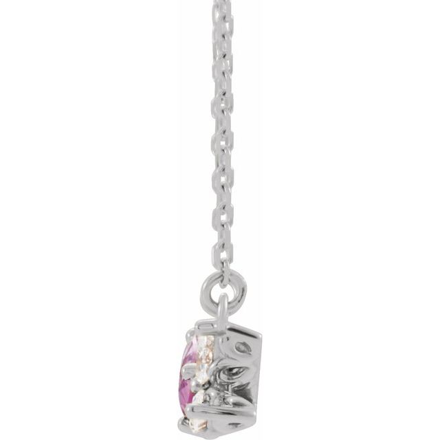 Pink sapphire and diamond necklace