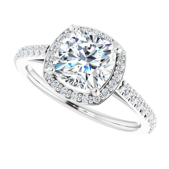 Katie Accented Engagement Ring with Halo