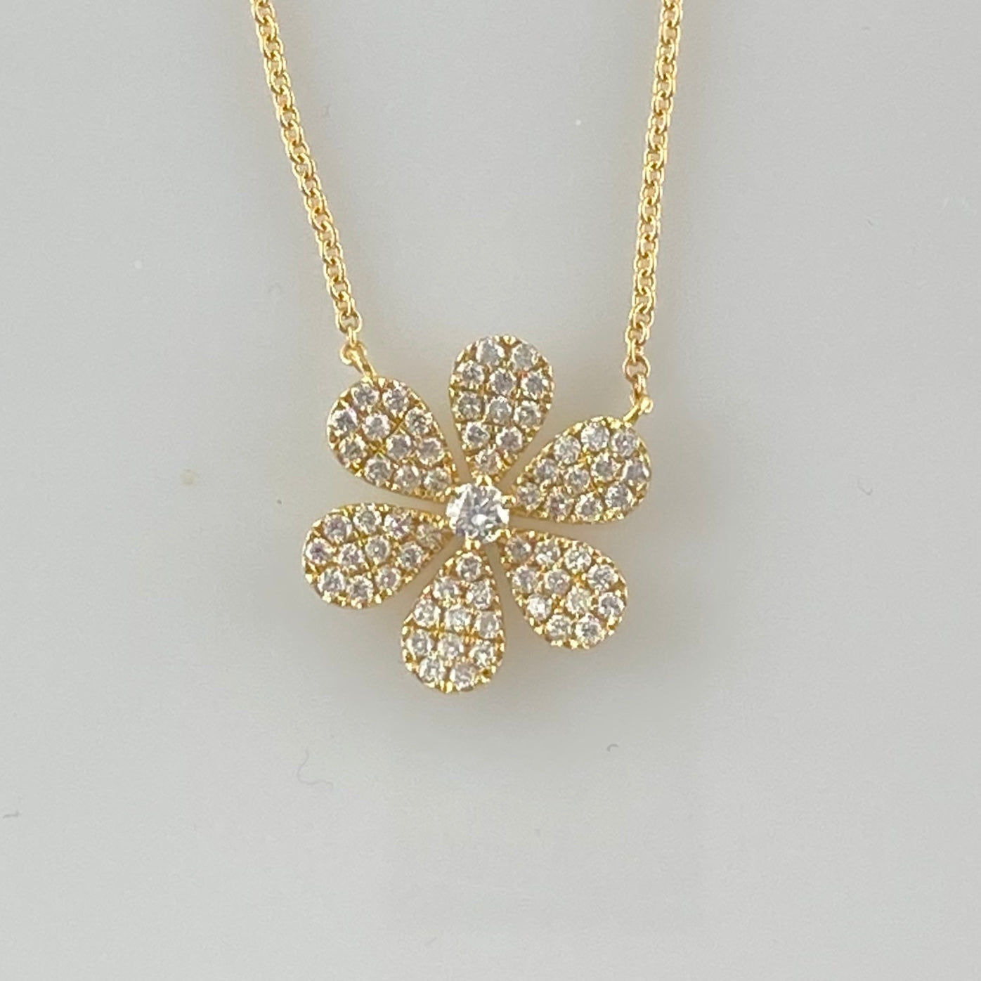 14k gold diamond daisy necklace – Ellie Jay