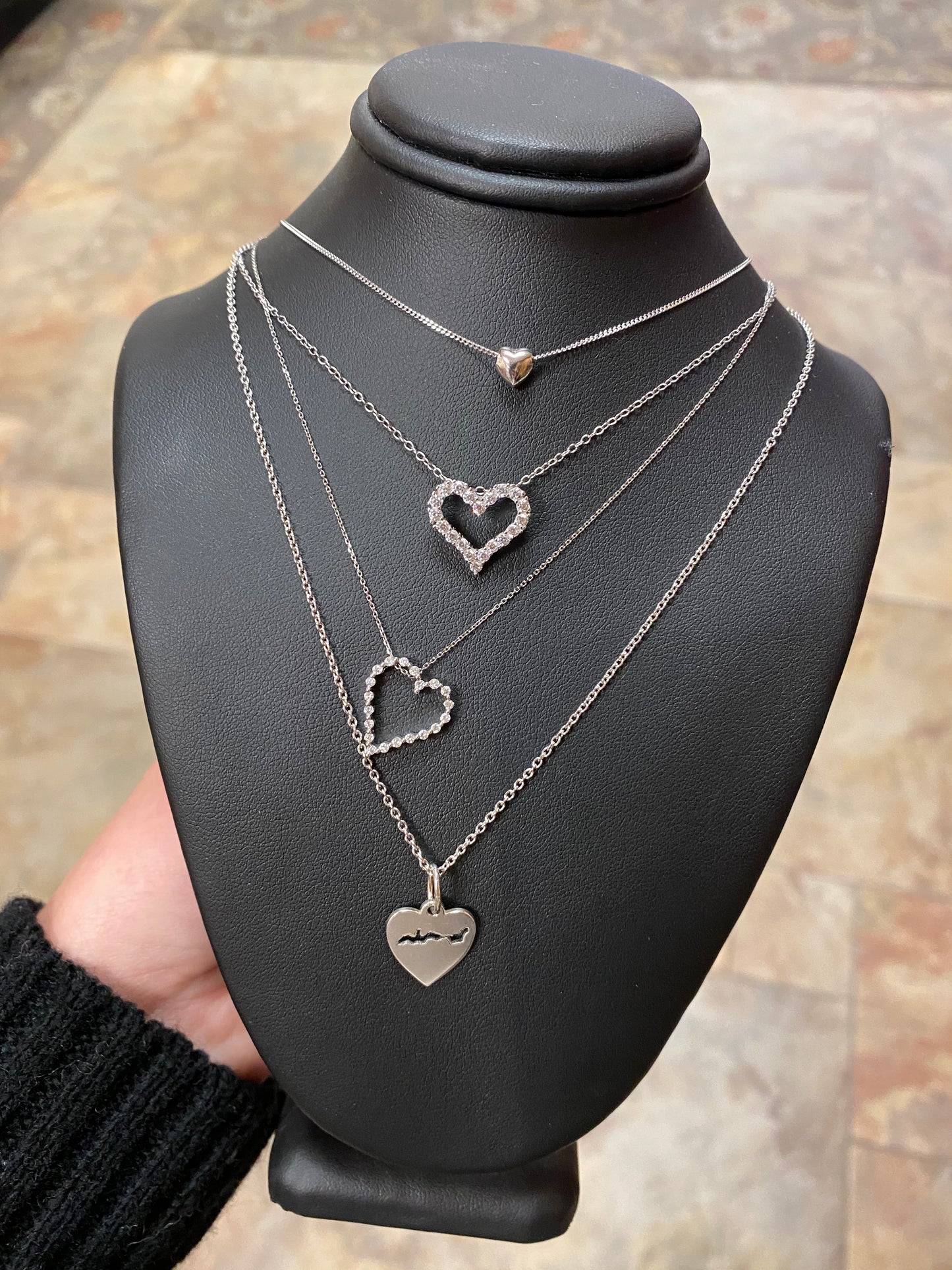 Silver Open Heart Necklace