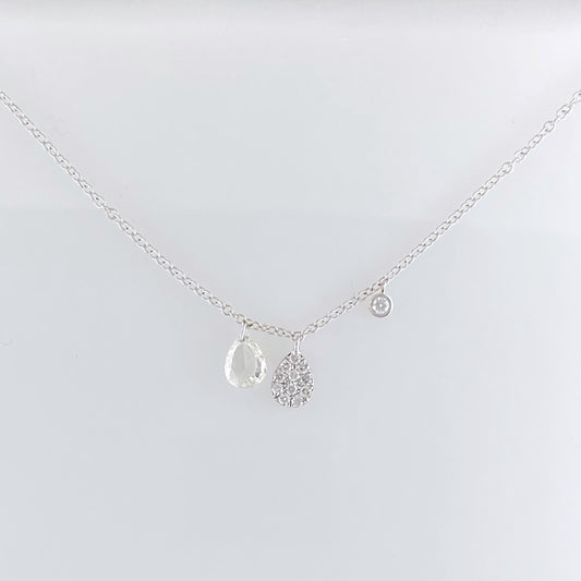 Pear Shaped Diamond Station Necklace