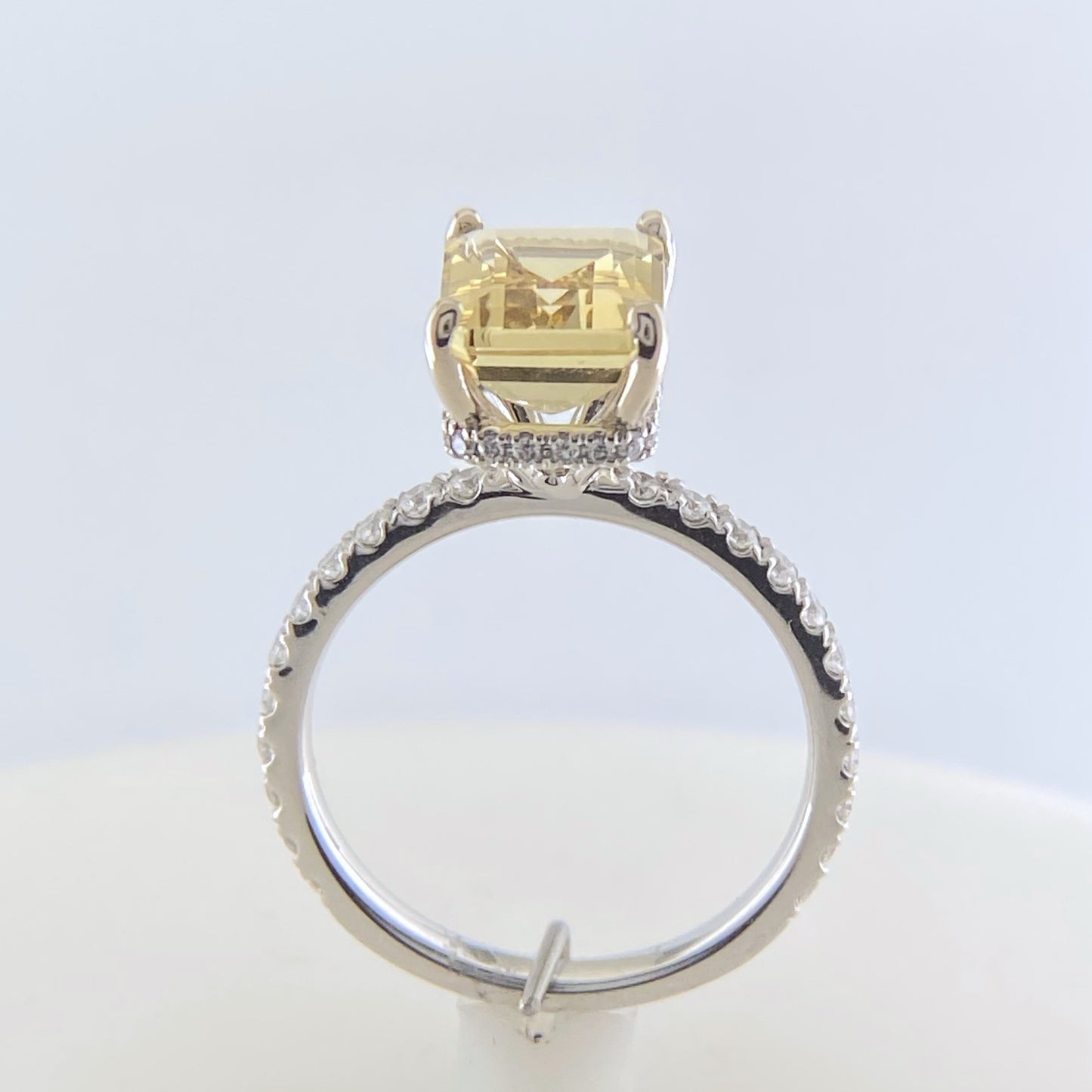 Yellow Beryl and Diamond Ring