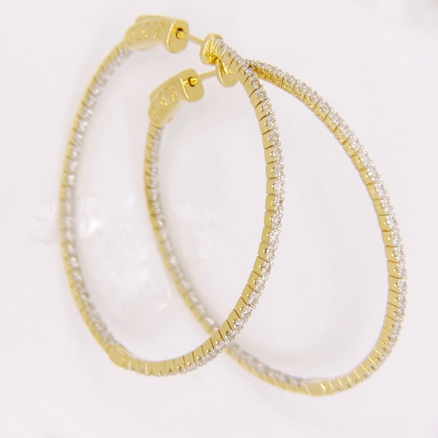 Large Diamond In and Out Hoops
