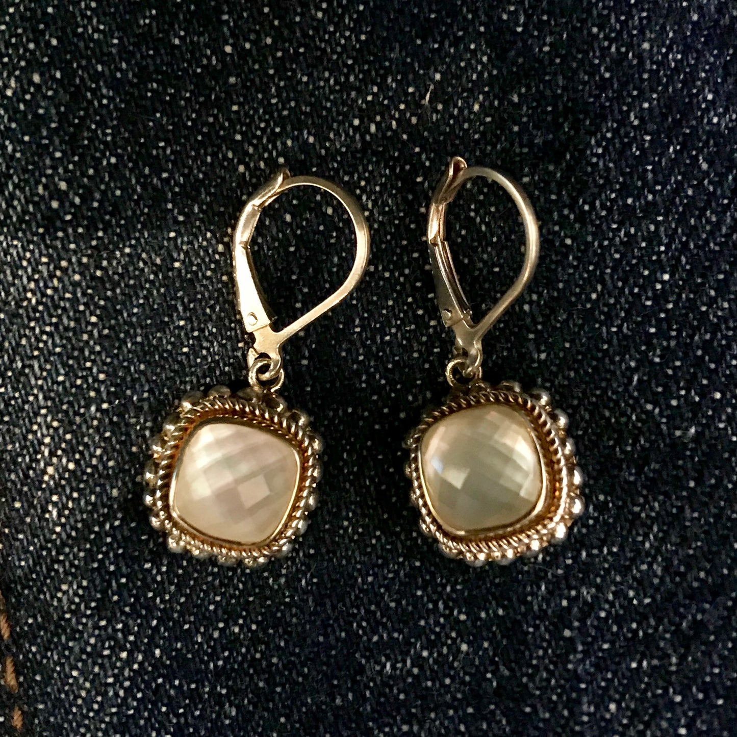 Quartz over Mother Of Pearl Earrings
