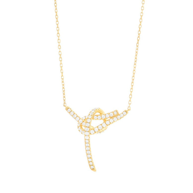 Dancer Abstract Knot Diamond Necklace