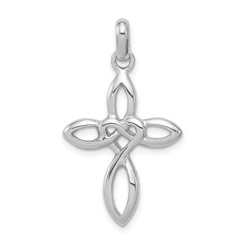 Silver Celtic Heart Cross Pendant