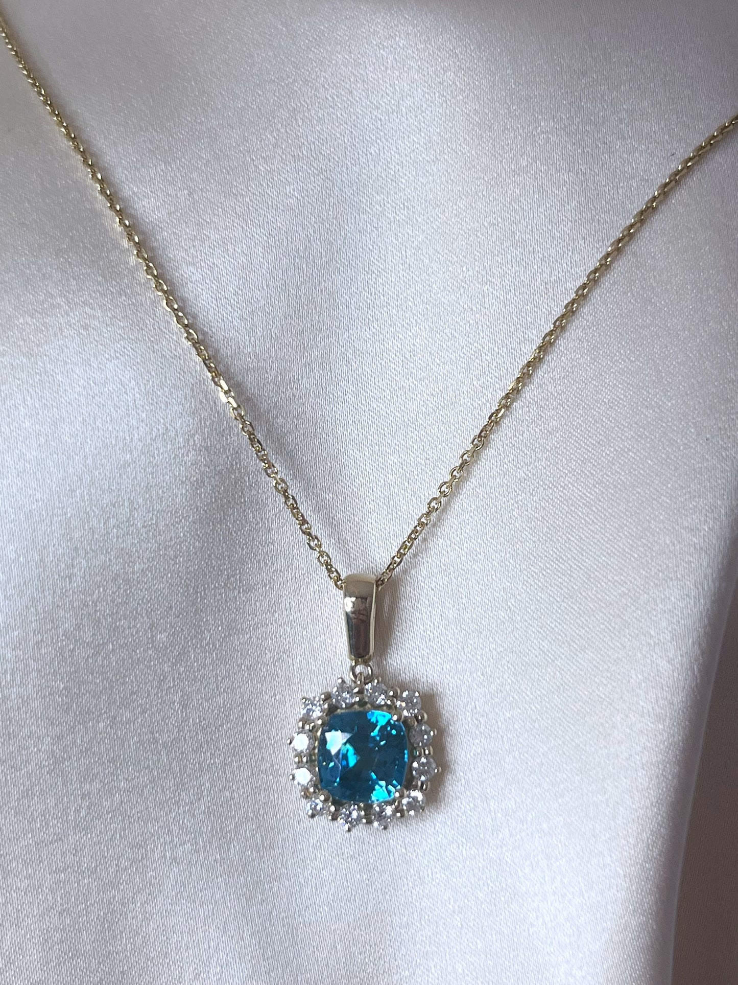 Blue Zircon Pendant