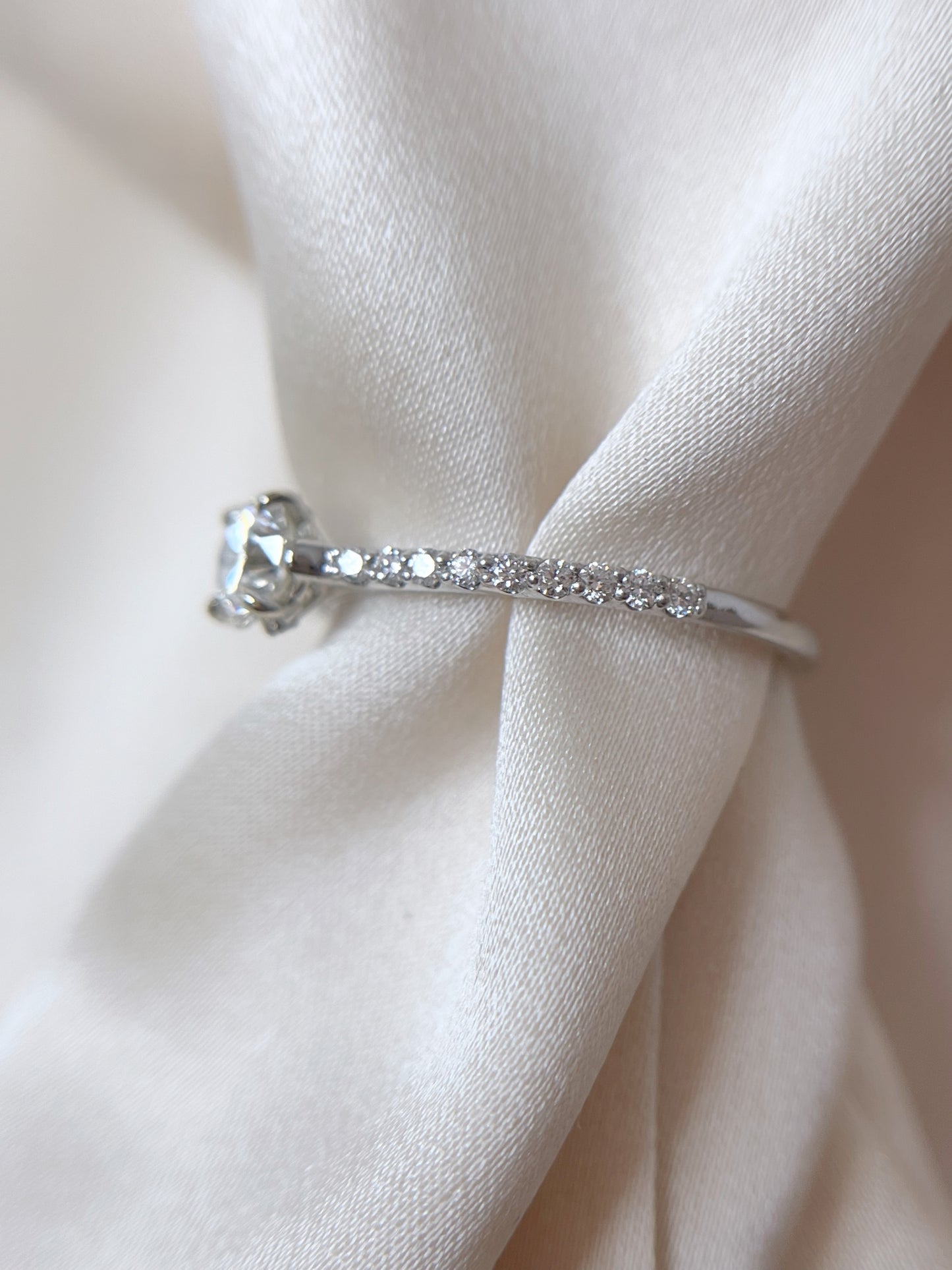 Dainty Natural Diamond Engagement Ring