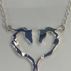 Ribbon Heart Necklace - Symmetrical